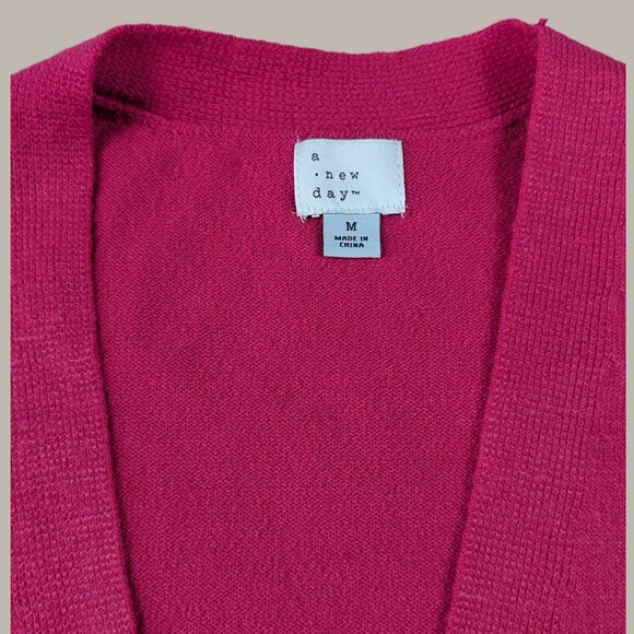 A New Day Bright Pink Cardigan Sweater - Medium - Picture 5 of 7